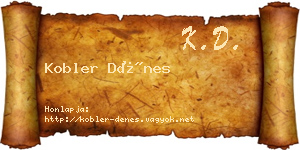 Kobler Dénes névjegykártya